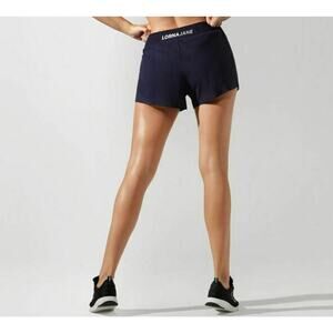 Lorna Jane Summer Run Shorts M Navy Liner Brief Zip Pocket Mesh Panel